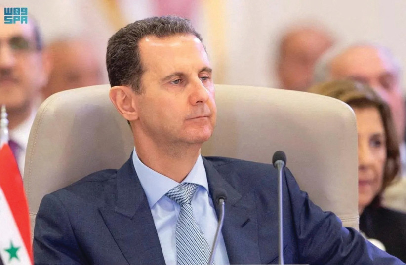 SYRIAN PRESIDENT Bashar Assad attends the Arab League summit in Jeddah last month. (credit: SAUDI PRESS AGENCY/REUTERS) SYRIAN PRESIDENT Bashar Assad attends the Arab League summit in Jeddah last month. (credit: SAUDI PRESS AGENCY/REUTERS)