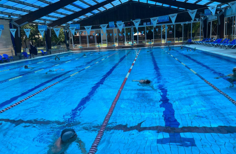 A swimming venue at Kfar Maccabiah. (credit: FELICE FRIEDSON/THE MEDIA LINE) A swimming venue at Kfar Maccabiah. (credit: FELICE FRIEDSON/THE MEDIA LINE)