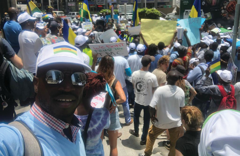 BARAKA AT a demonstration of the asylum-seekers community where he was an organizer. (credit: Usumain Baraka) BARAKA AT a demonstration of the asylum-seekers community where he was an organizer. (credit: Usumain Baraka)