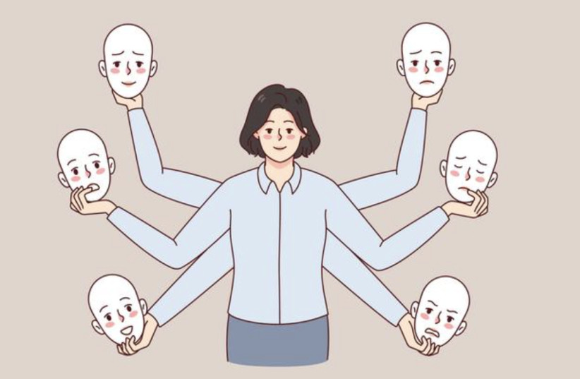 A woman is holding many masks (ILLUSTRATIVE) (credit: Walla) A woman is holding many masks (ILLUSTRATIVE) (credit: Walla)