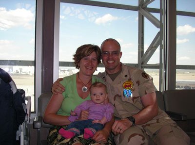Chez Chesak’s first child was born just as he headed to war. He met her five months later at the Boise, Idaho, airport, while home on leave. Photo courtesy of the author.