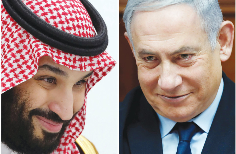 PRIME MINISTER Benjamin Netanyahu and Saudi Arabia’s Crown Prince Mohammed Bin Salman in separate photographs: Israeli-Saudi peace is a good thing only when it also includes Israeli-Palestinian peace, says the writer. (credit: Sputnik/Kremlin/Ronen Zvulun/Reuters) PRIME MINISTER Benjamin Netanyahu and Saudi Arabia’s Crown Prince Mohammed Bin Salman in separate photographs: Israeli-Saudi peace is a good thing only when it also includes Israeli-Palestinian peace, says the writer. (credit: Sputnik/Kremlin/Ronen Zvulun/Reuters)