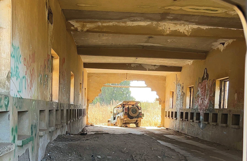 JEEP RIDE past abandoned Syrian military camp. (credit: PASCALE PEREZ-RUBIN) JEEP RIDE past abandoned Syrian military camp. (credit: PASCALE PEREZ-RUBIN)