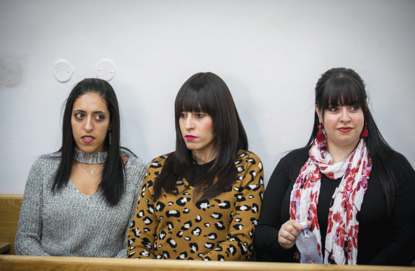 LIKE MALKA LEIFER, he preyed on unsuspecting, same-sex minors: Australian sisters Elly Sapper, Dassi Erlich and Nicole Meyer, allegedly sexually abused by former headteacher Leifer. (Pictured: In Jerusalem District Court, 2019). (credit: YONATAN SINDEL/FLASH90) LIKE MALKA LEIFER, he preyed on unsuspecting, same-sex minors: Australian sisters Elly Sapper, Dassi Erlich and Nicole Meyer, allegedly sexually abused by former headteacher Leifer. (Pictured: In Jerusalem District Court, 2019). (credit: YONATAN SINDEL/FLASH90)