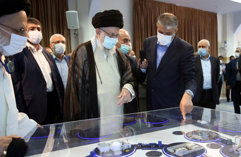 Iran's Supreme Leader Ayatollah Ali Khamenei views a model of a nuclear facility, in Tehran, Iran June 11, 2023 (credit: Office of the Iranian Supreme Leader/WANA (West Asia News Agency) via REUTERS) Iran's Supreme Leader Ayatollah Ali Khamenei views a model of a nuclear facility, in Tehran, Iran June 11, 2023 (credit: Office of the Iranian Supreme Leader/WANA (West Asia News Agency) via REUTERS)