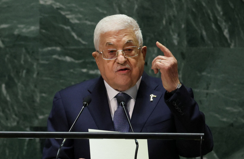 Palestine’s President Mahmoud Abbas addresses the 78th Session of the U.N. General Assembly in New York City, U.S., September 21, 2023. (credit: REUTERS/BRENDAN MCDERMID) Palestine’s President Mahmoud Abbas addresses the 78th Session of the U.N. General Assembly in New York City, U.S., September 21, 2023. (credit: REUTERS/BRENDAN MCDERMID)
