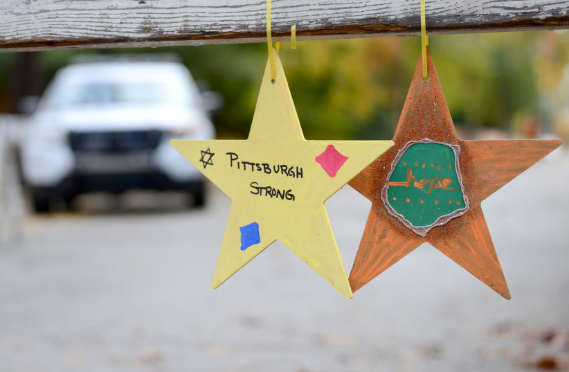 A ''Pittsburgh Strong'' ornament is hung a block away from the the shooting scene at the Tree of Life synagogue, in Pittsburgh, Pennsylvania, U.S., November 3, 2018. (credit: REUTERS/ALAN FREED) A ''Pittsburgh Strong'' ornament is hung a block away from the the shooting scene at the Tree of Life synagogue, in Pittsburgh, Pennsylvania, U.S., November 3, 2018. (credit: REUTERS/ALAN FREED)