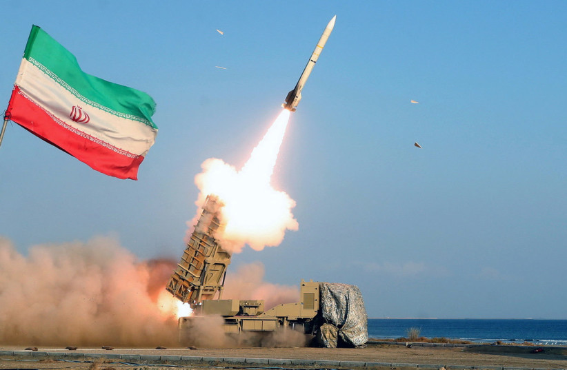 A missile is launched during an annual drill in the coastal area of the Gulf of Oman and near the Strait of Hormuz, Iran (credit: REUTERS) A missile is launched during an annual drill in the coastal area of the Gulf of Oman and near the Strait of Hormuz, Iran (credit: REUTERS)