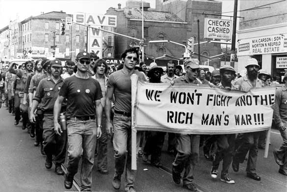Vietnam Veterans Against the War demonstrated during 1976 U.S. Bicentennial celebration in Philadelphia.